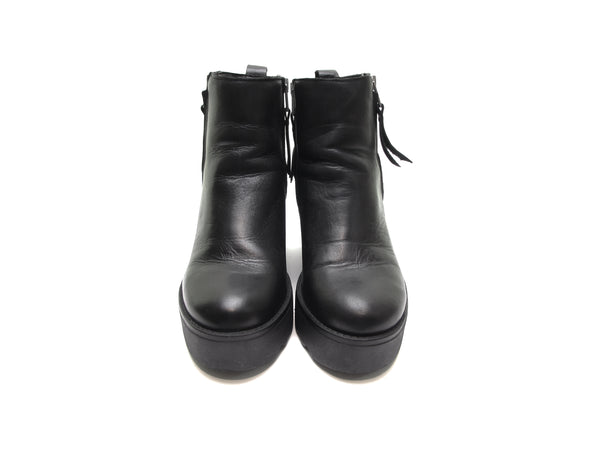 Steve Madden platform boots black leather super chunky heel boots with lug soles goth grunge hipster boots vintage 90s style boots 7.5 8