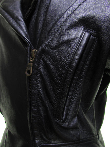 womens black leather motorcycle jacket rider jacket biker jacket black leather jacket punk rock jacket rocker clothing size small s