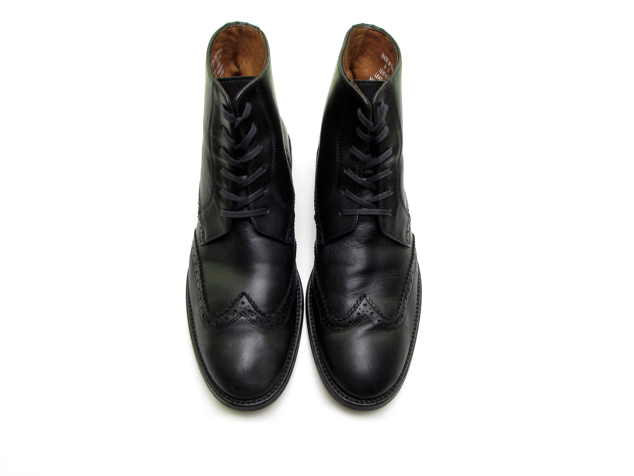billedtekst Sequel Middelhavet Vintage Italian leather boots brogue boots oxford boots lace up boots black chelsea  boots beatle boots 90s vintage ankle boots mens, Made in Italy. Size 9 –  vintage90s.com