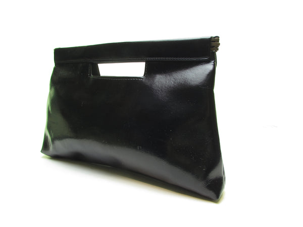 vintage 70s black clutch 70s handbag black purse minimalist clutch faux leather vegan animal friendly leather purse hippie boho hipster bag