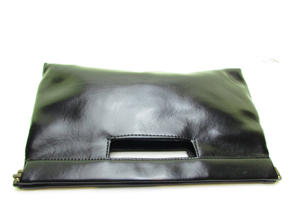 vintage 70s black clutch 70s handbag black purse minimalist clutch faux leather vegan animal friendly leather purse hippie boho hipster bag