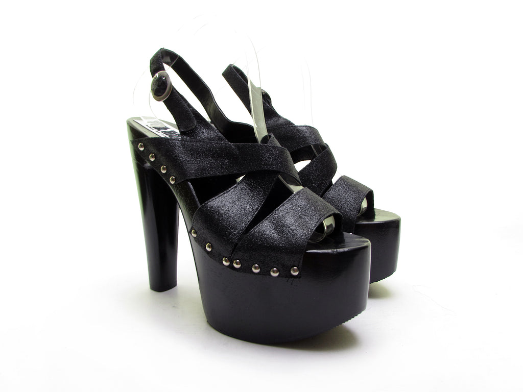 Dora High Heels, black glitter | Balagan Studio