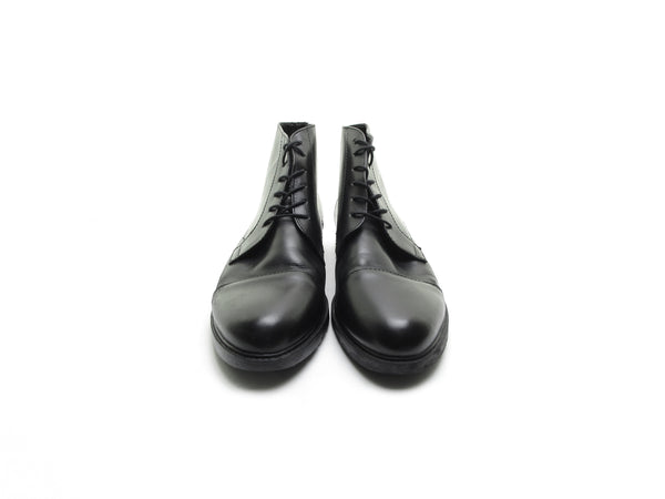 90s lace up boots ankle boots black leather oxford boots derby cap toe boots chukka rubber sole chelsea beatle boot hipster booties Size 10